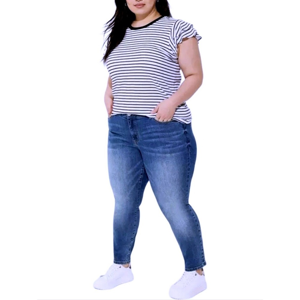 Torrid Denim Ankle Skinny Jeans Medium Wash Comfy Stretch Plus Size 24R NEW